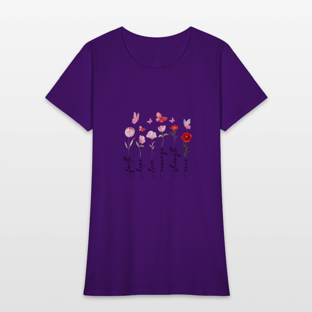 Faith, Hope, Love - Floral Women's T-Shirt - purple