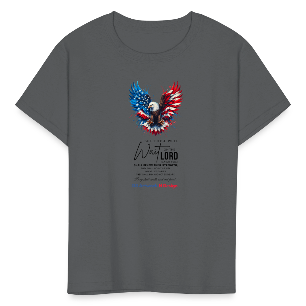 Mount on Eagles Wings - Kids' T-Shirt - charcoal