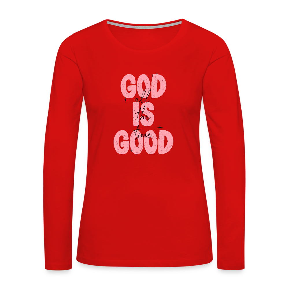 God is Good - Bold Pink -Women's Long Sleeve T-Shirt - red