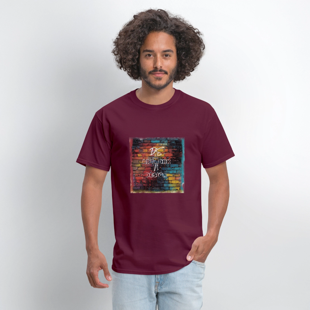 Brick Wall Artwork - Men's Tee - burgundy