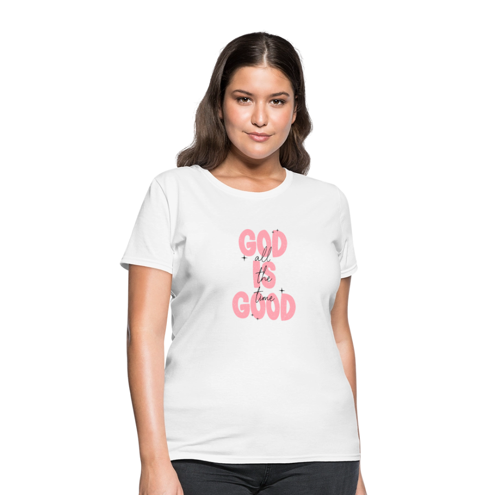 God is Good - Bold Pink -Women's Short Sleeve T-Shirt - white