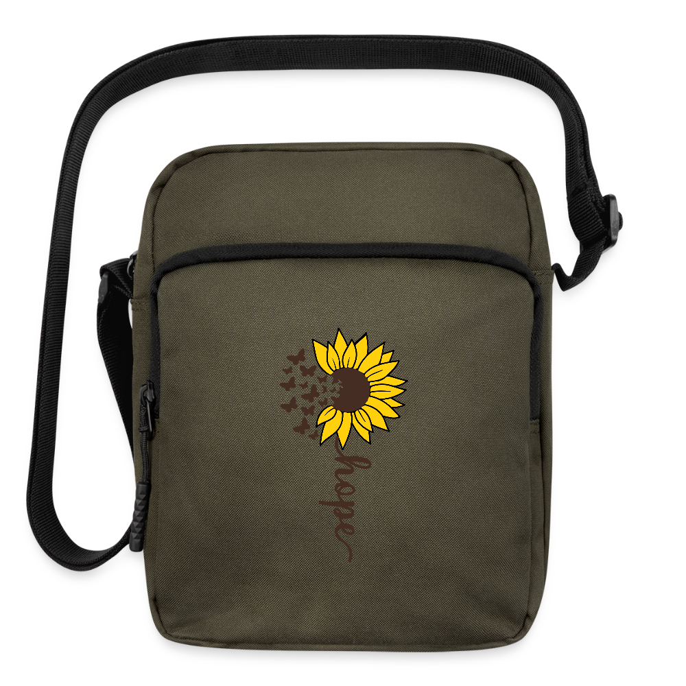 Sunflower of Hope - Upright Crossbody Bag - olive