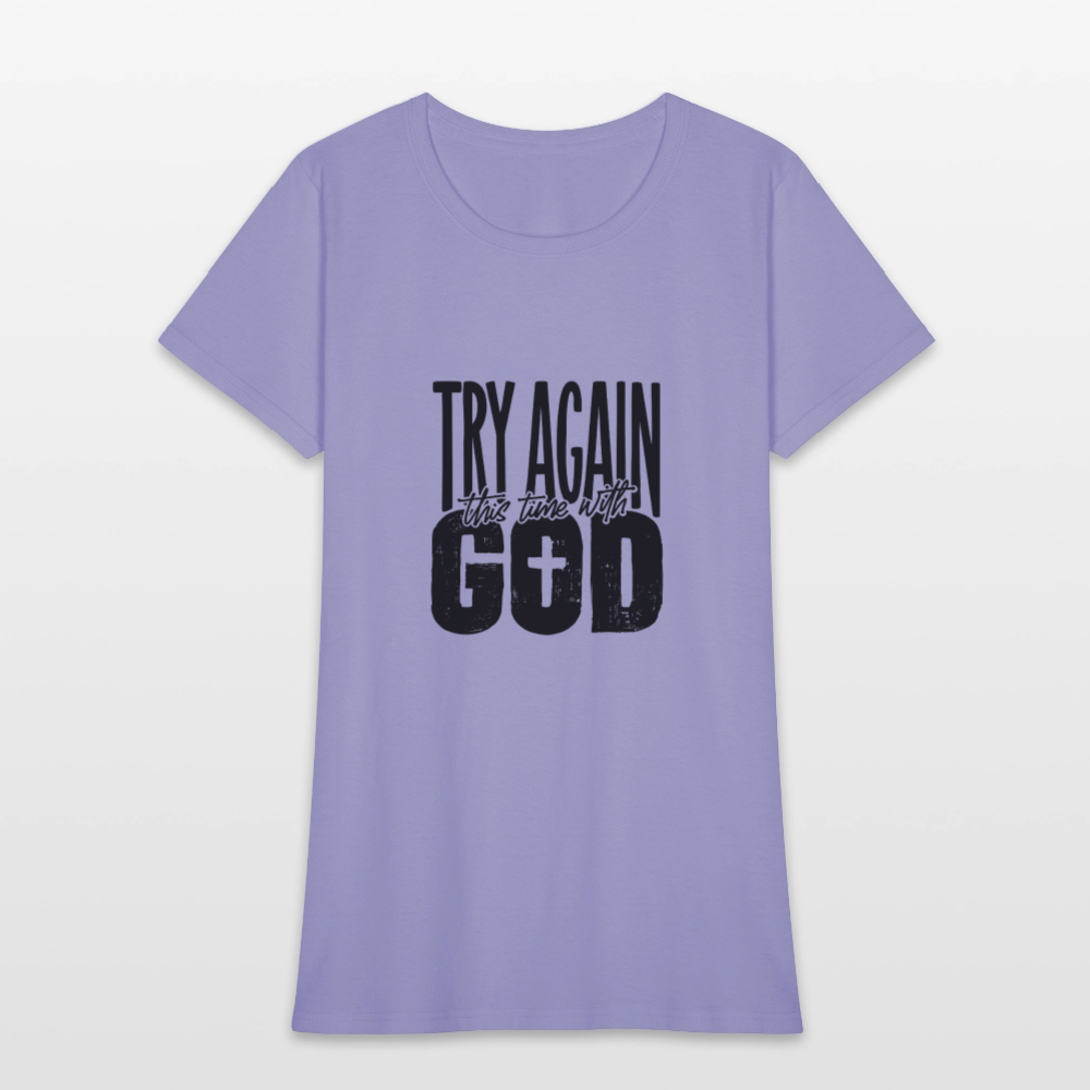 Try Again -Women's Short Sleeve T-Shirt - lavender