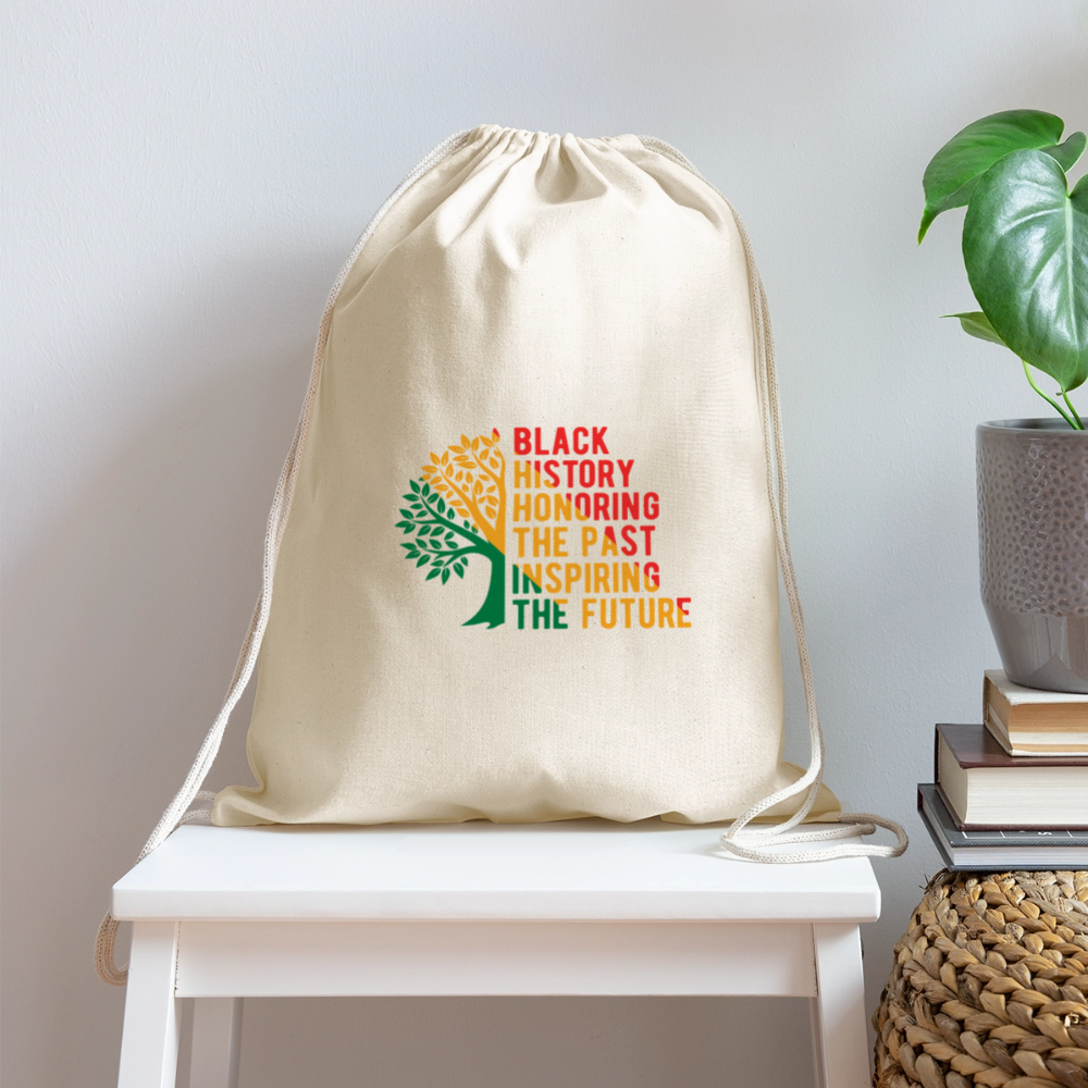 Black History - Cotton Drawstring Bag - natural