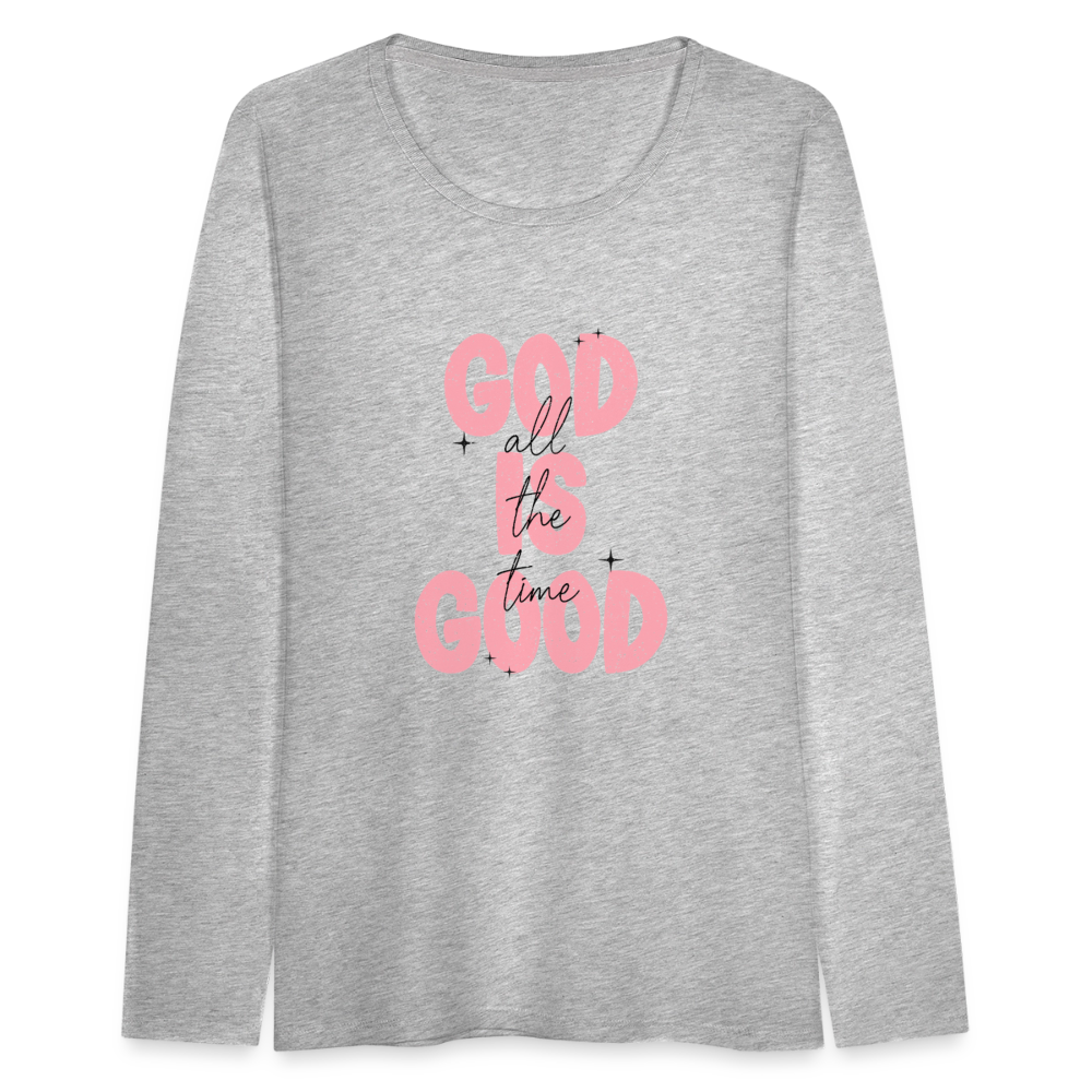 God is Good - Bold Pink -Women's Long Sleeve T-Shirt - heather gray