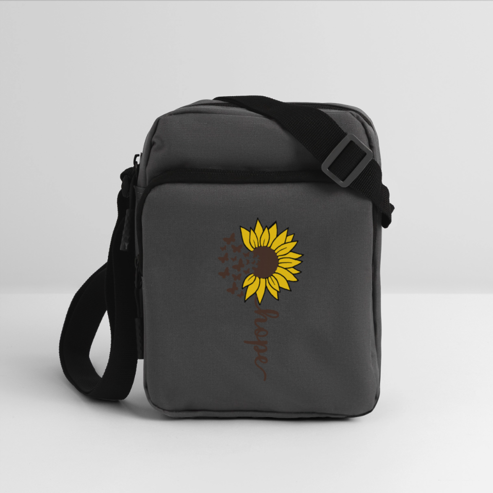 Sunflower of Hope - Upright Crossbody Bag - charcoal grey