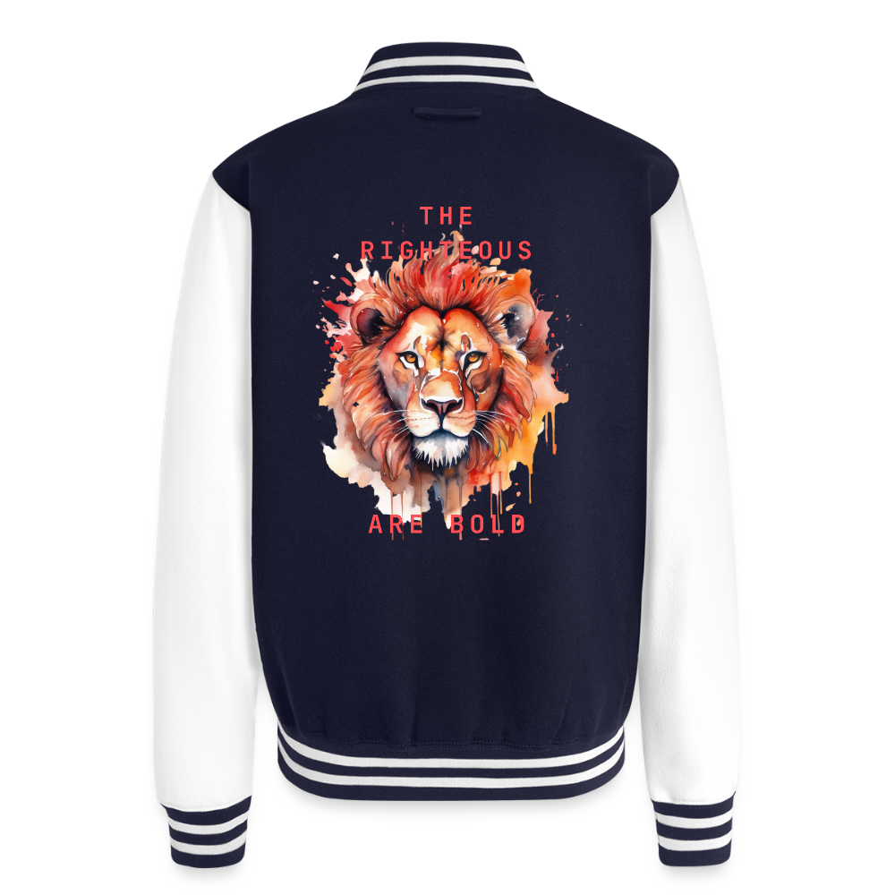 Bold Lion - Letterman Jacket - navy/white