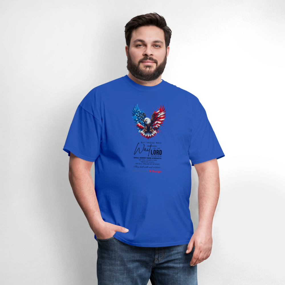 Mount on Eagles wings -Men's T-Shirt - royal blue