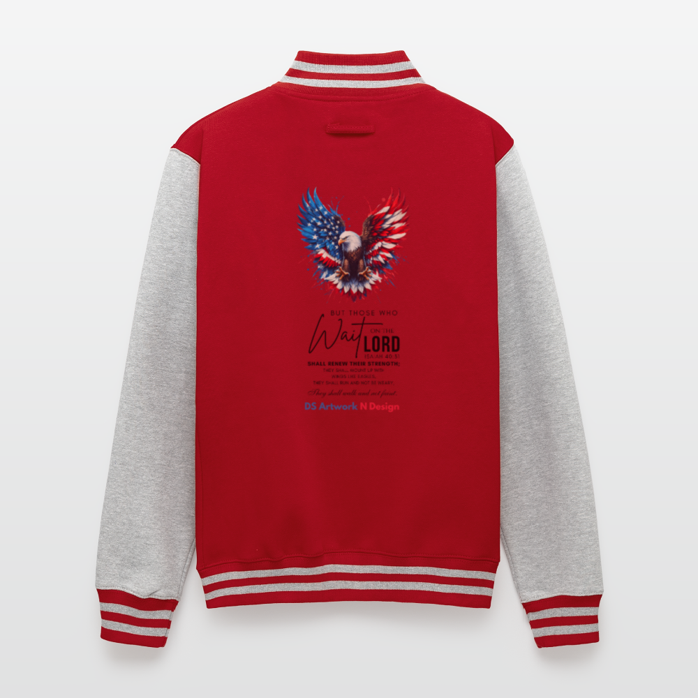 Mount on eagles wings - Letterman Jacket - red/heather grey