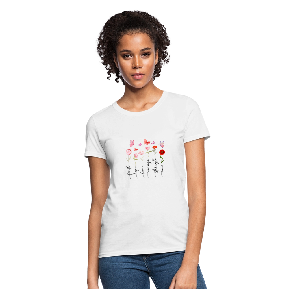 Faith, Hope, Love - Floral Women's T-Shirt - white