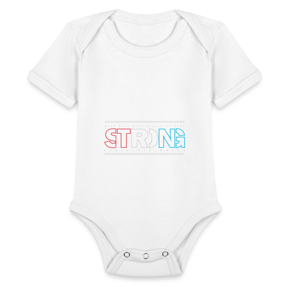 Stay Strong - Short Sleeve Baby Onesie - white