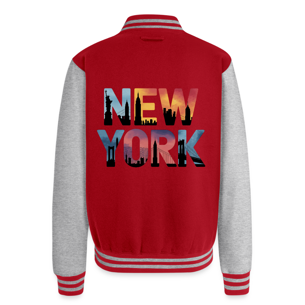 NY Color - Letterman Jacket - red/heather grey
