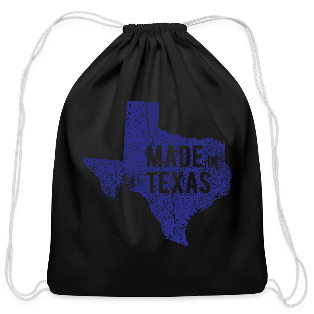 Made in Texas - Cotton Drawstring Bag - black