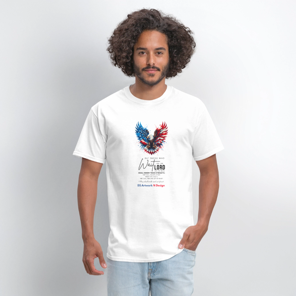 Mount on Eagles wings -Men's T-Shirt - white