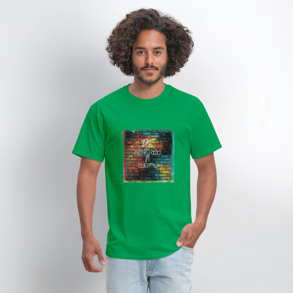 Brick Wall Artwork - Men's Tee - bright green