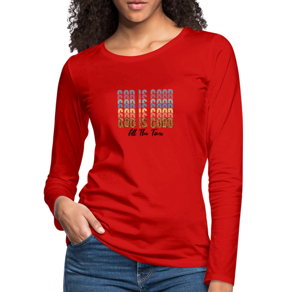 God is Good - Colorful Women's Long Sleeve T-Shirt - red