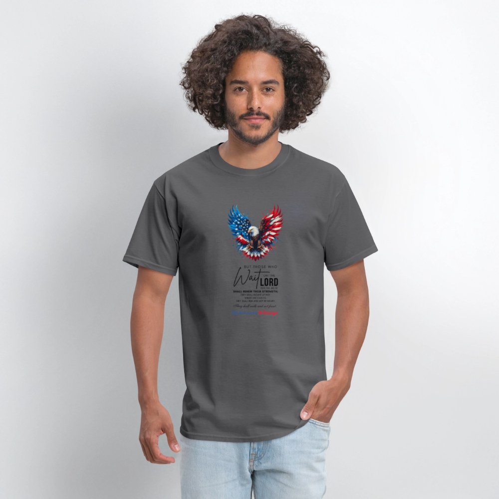 Mount on Eagles wings -Men's T-Shirt - charcoal
