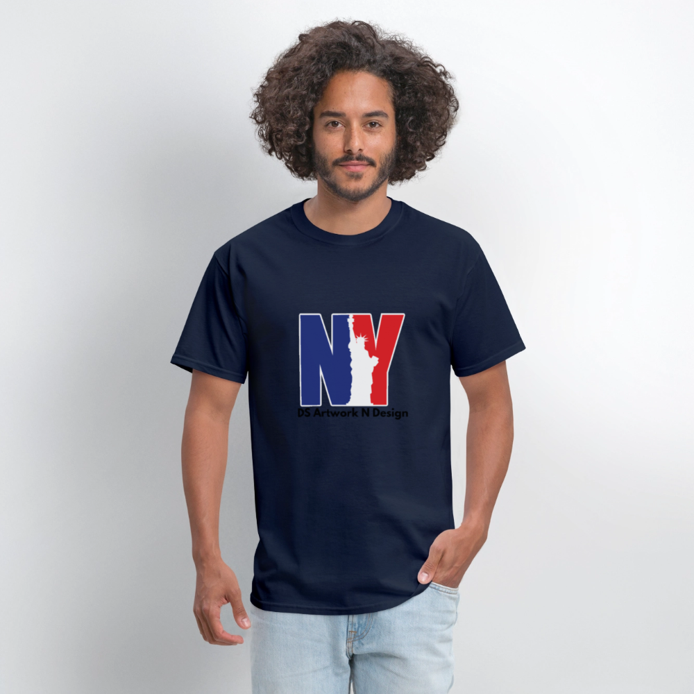 NY - Blue and Red Tee - navy