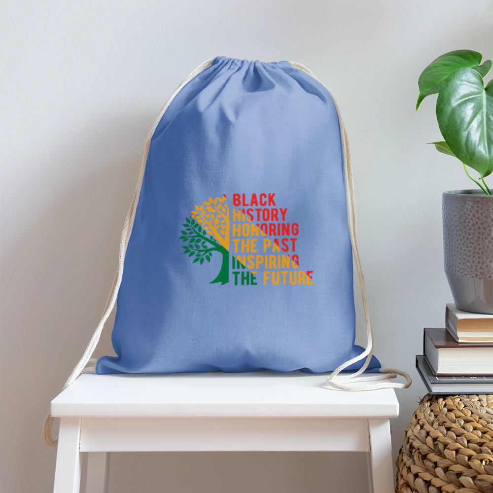 Black History - Cotton Drawstring Bag - carolina blue