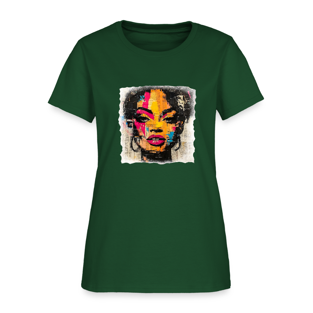 Pop Culture Woman 2- Short Sleeve T-Shirt - forest green
