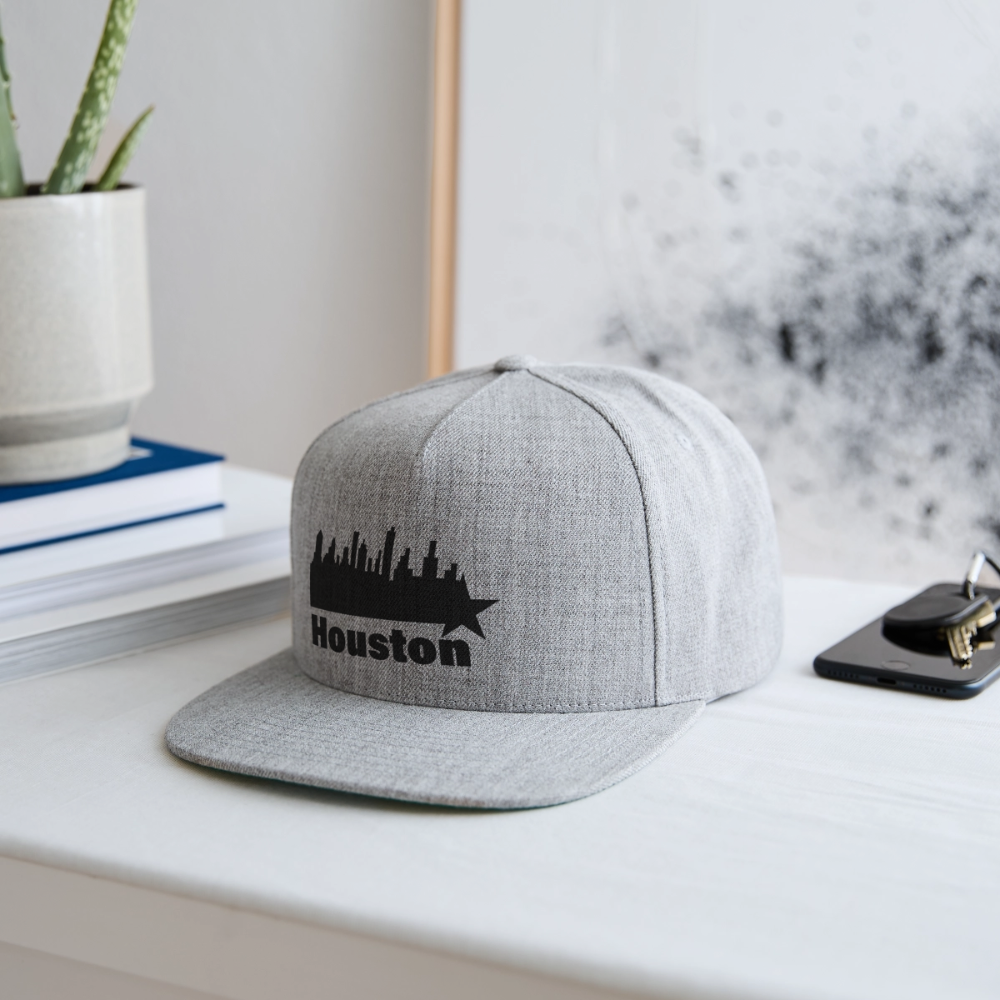 Houston skyline - Snapback Cap - heather gray