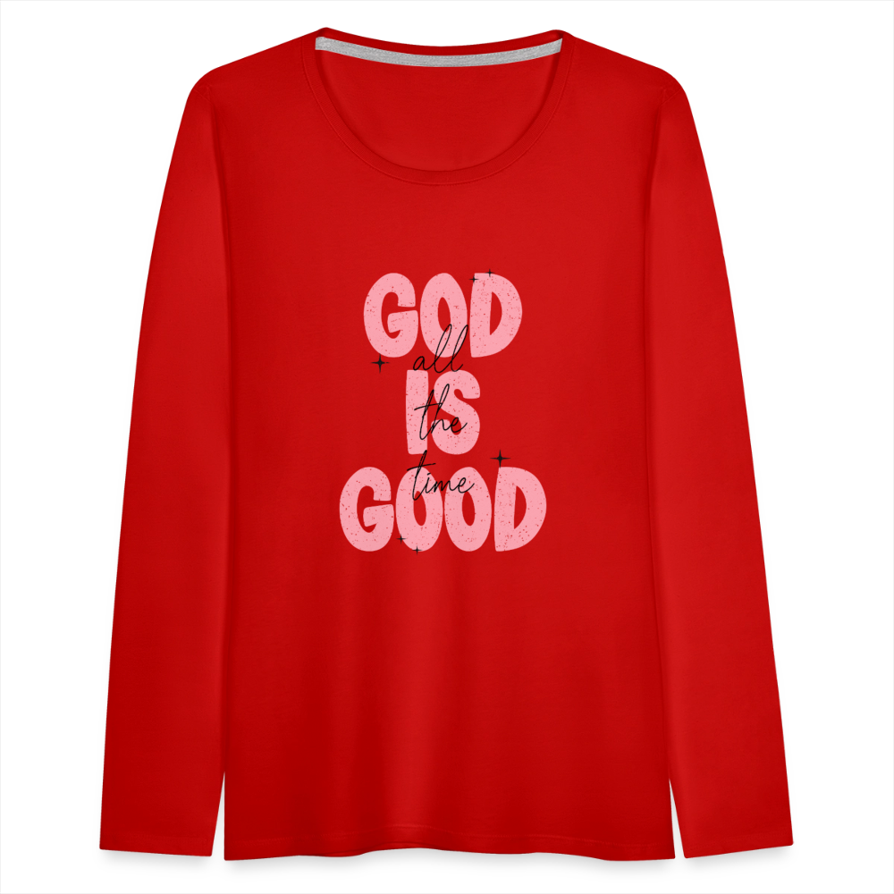 God is Good - Bold Pink -Women's Long Sleeve T-Shirt - red