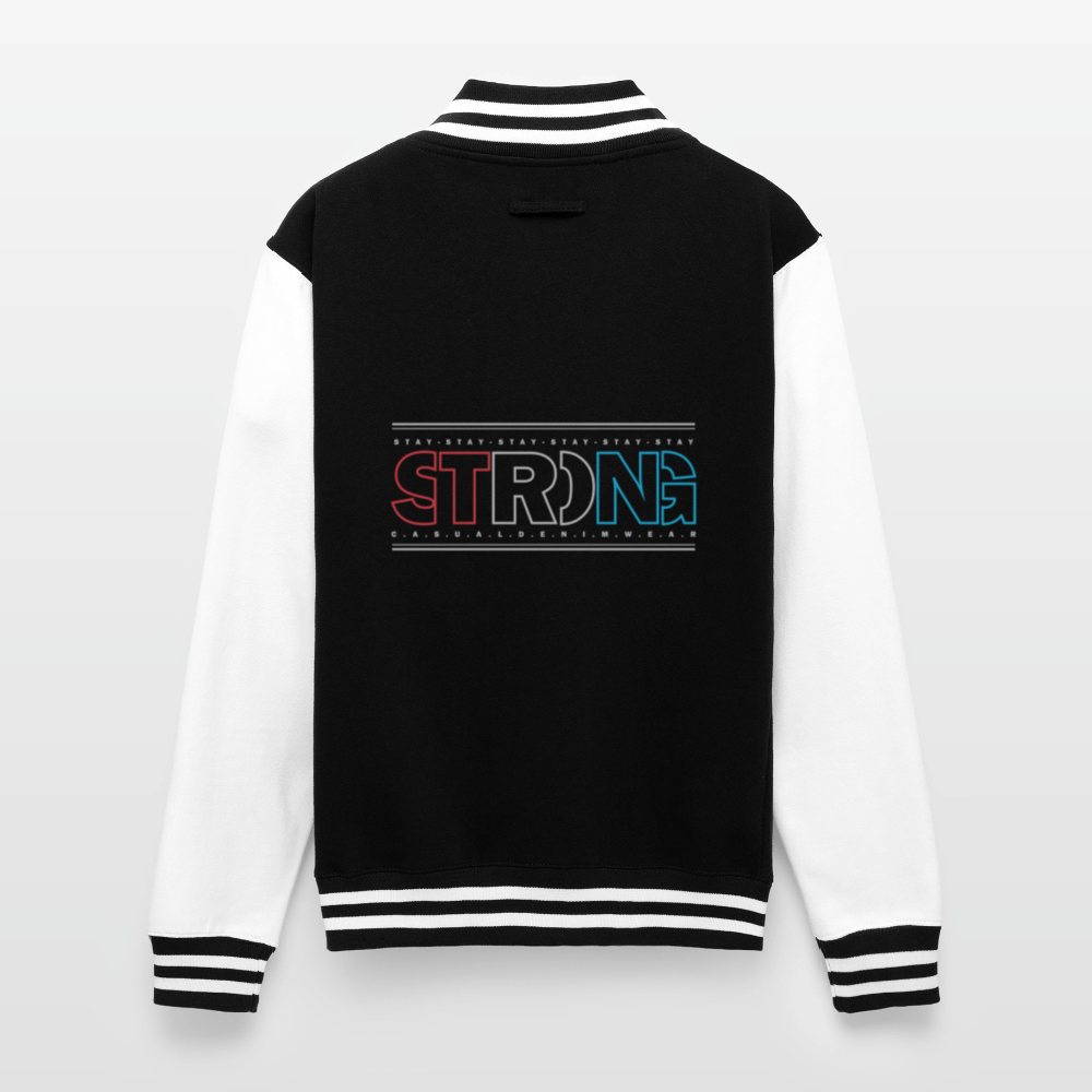 Stay Strong - Men's Letterman Jacket - black/white