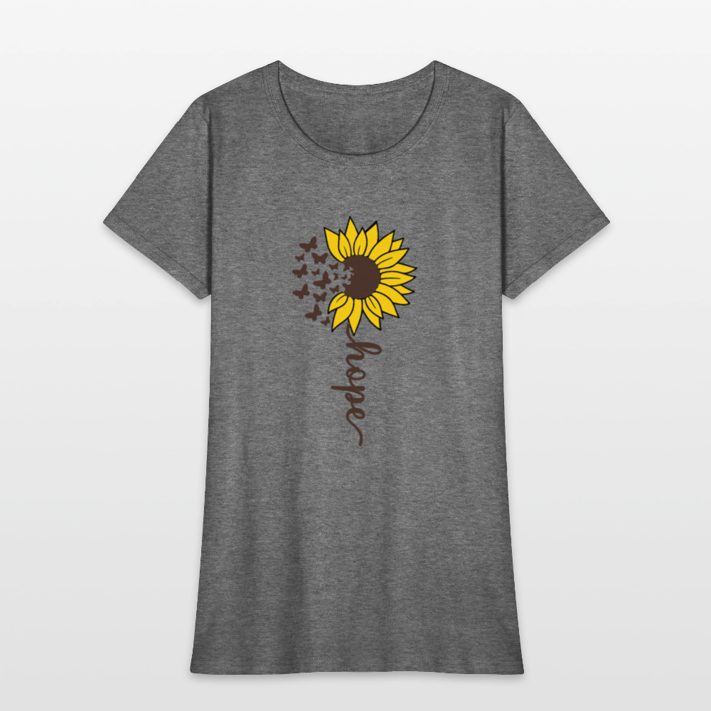 Sunflower of Hope - floral Women's T-Shirt - graphite heather