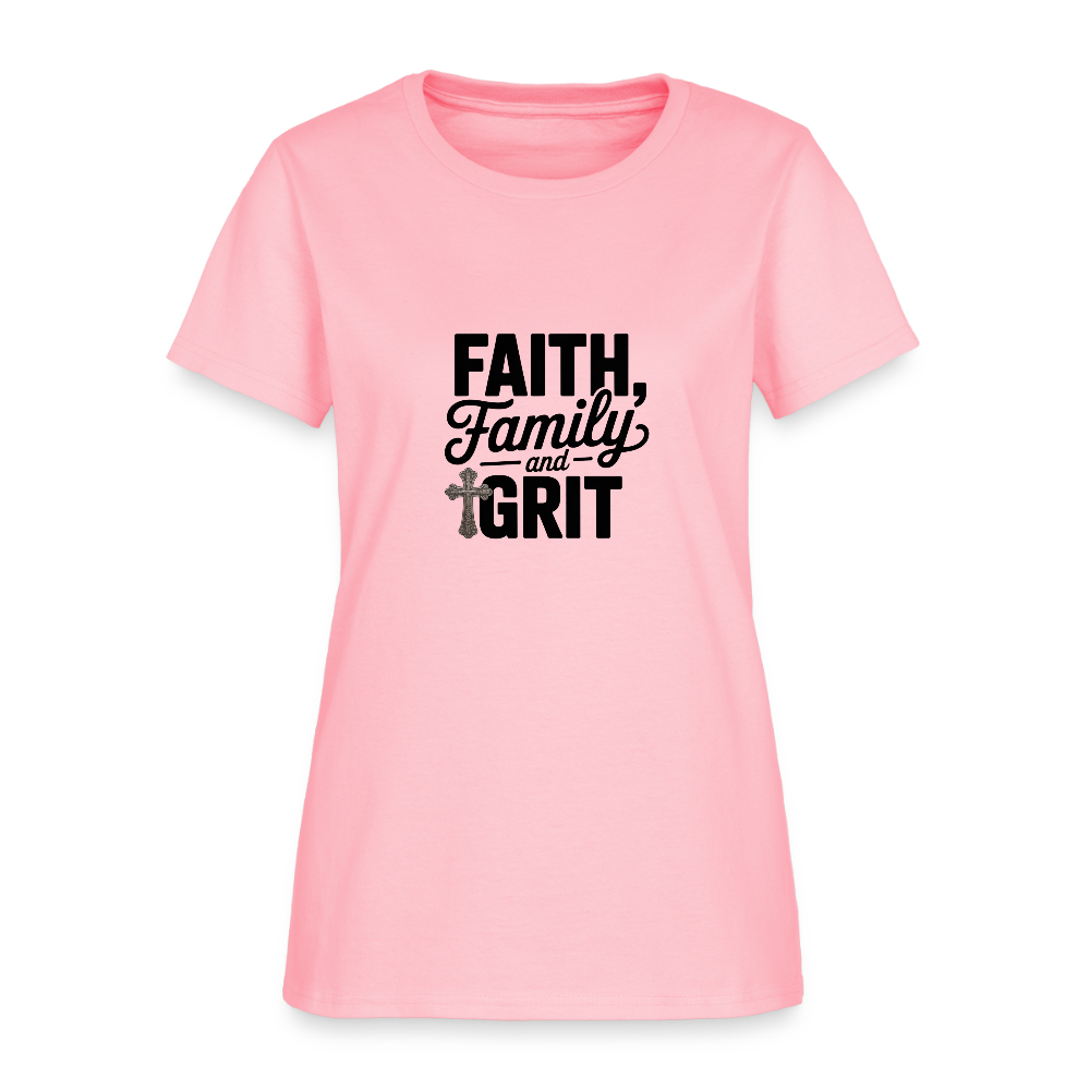 Faith and Family - Women's T-Shirt - pink