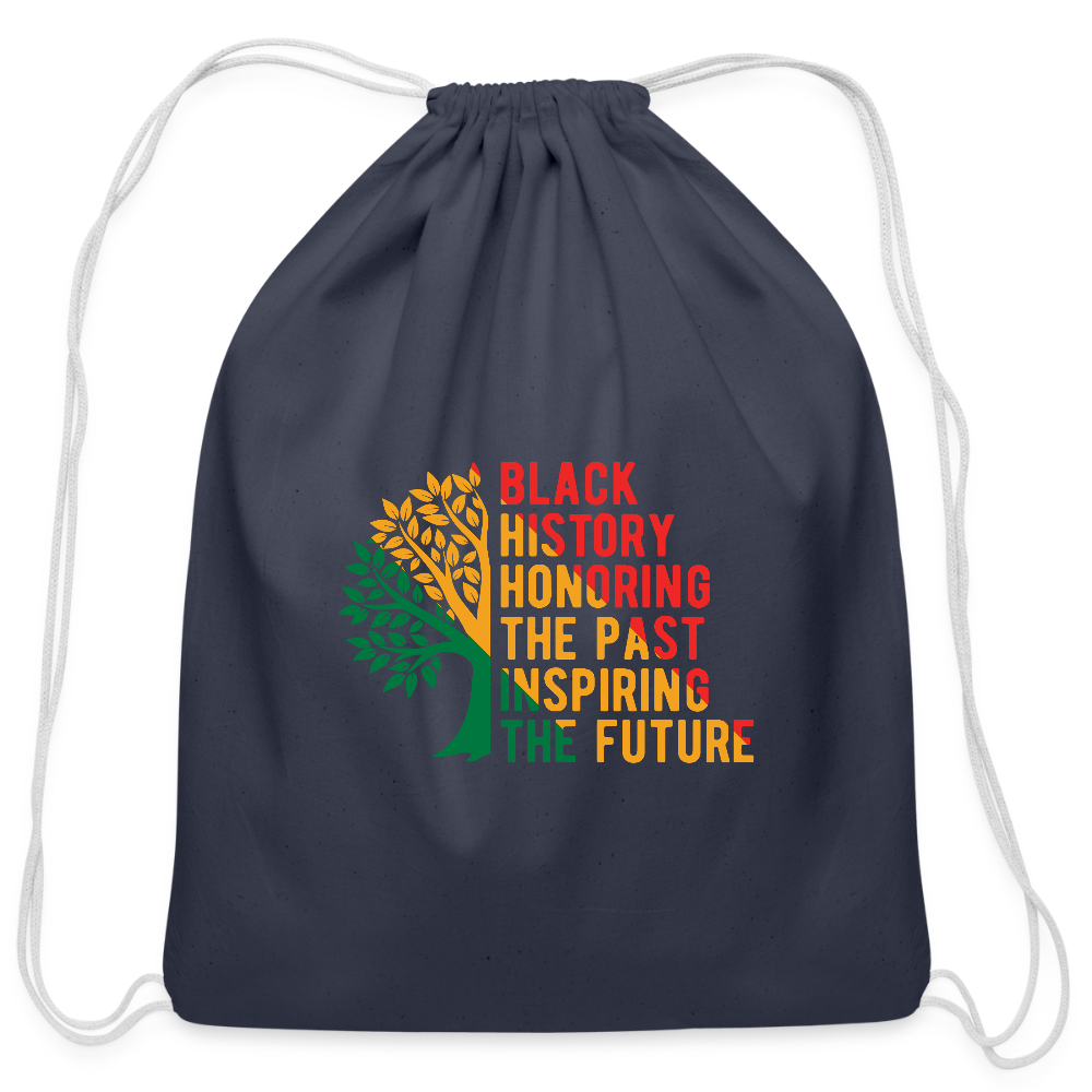 Black History - Cotton Drawstring Bag - navy