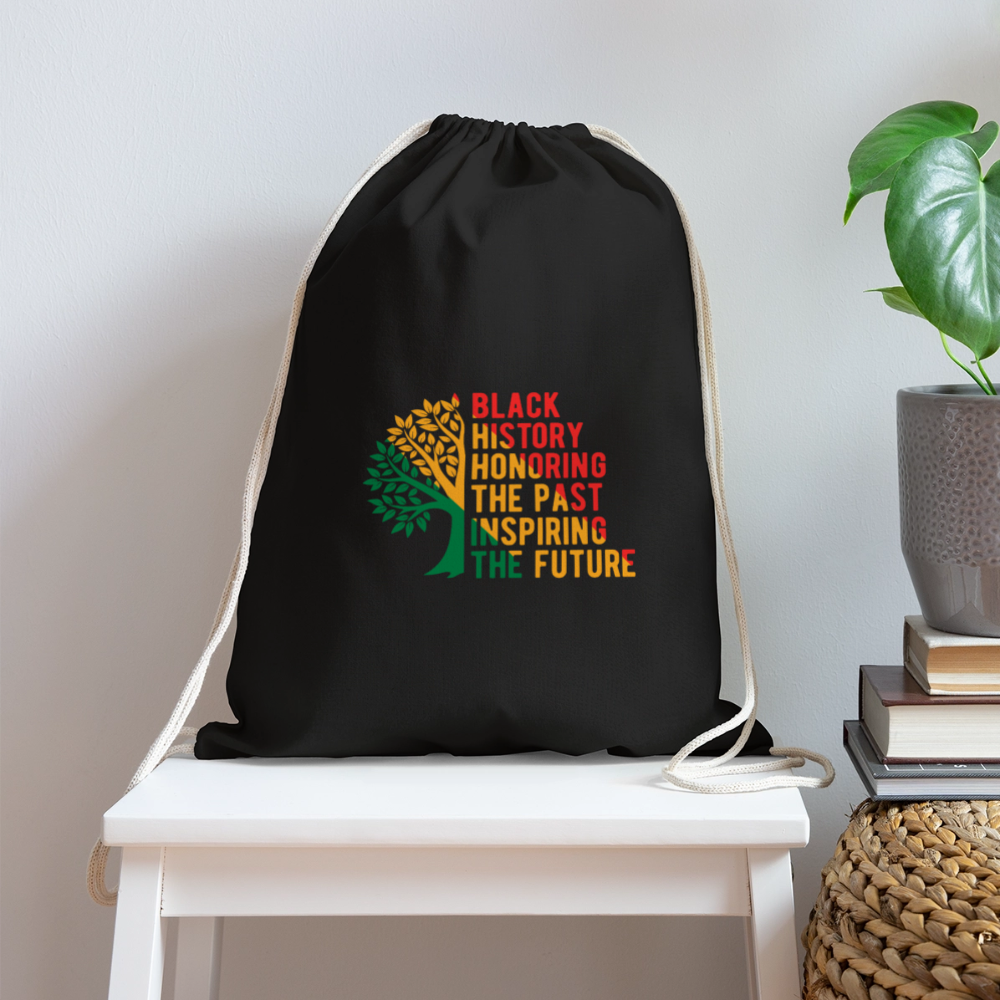 Black History - Cotton Drawstring Bag - black