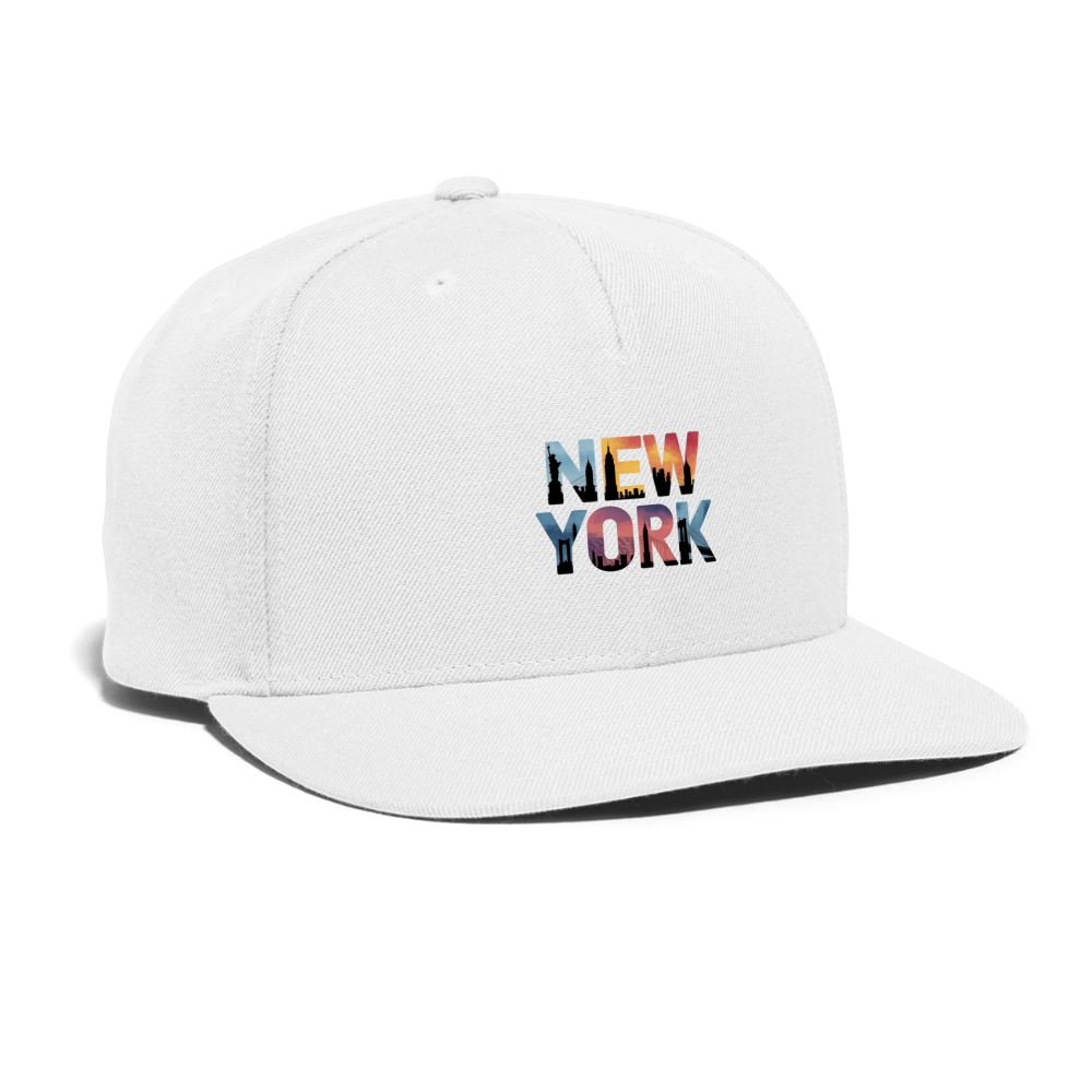NY Color - Snapback Baseball Cap - white