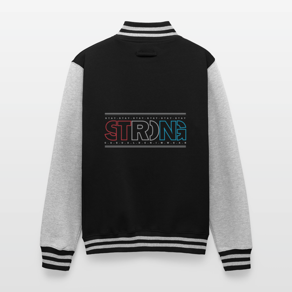 Stay Strong - Men's Letterman Jacket - black/heather grey