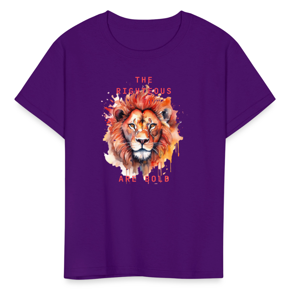 Bold Lion - Kids T-Shirt - purple