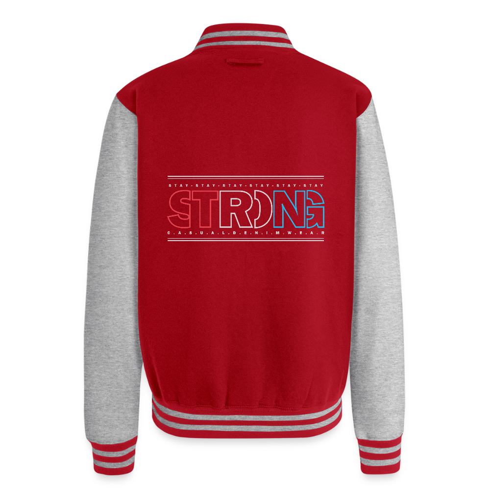 Stay Strong - Men's Letterman Jacket - red/heather grey