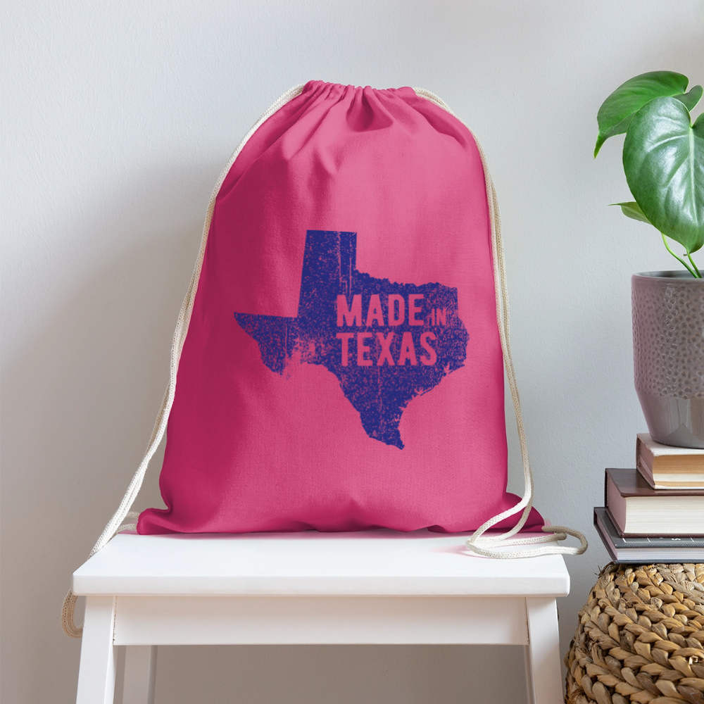 Made in Texas - Cotton Drawstring Bag - pink
