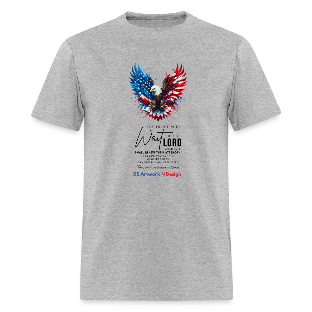 Mount on Eagles wings -Men's T-Shirt - heather gray