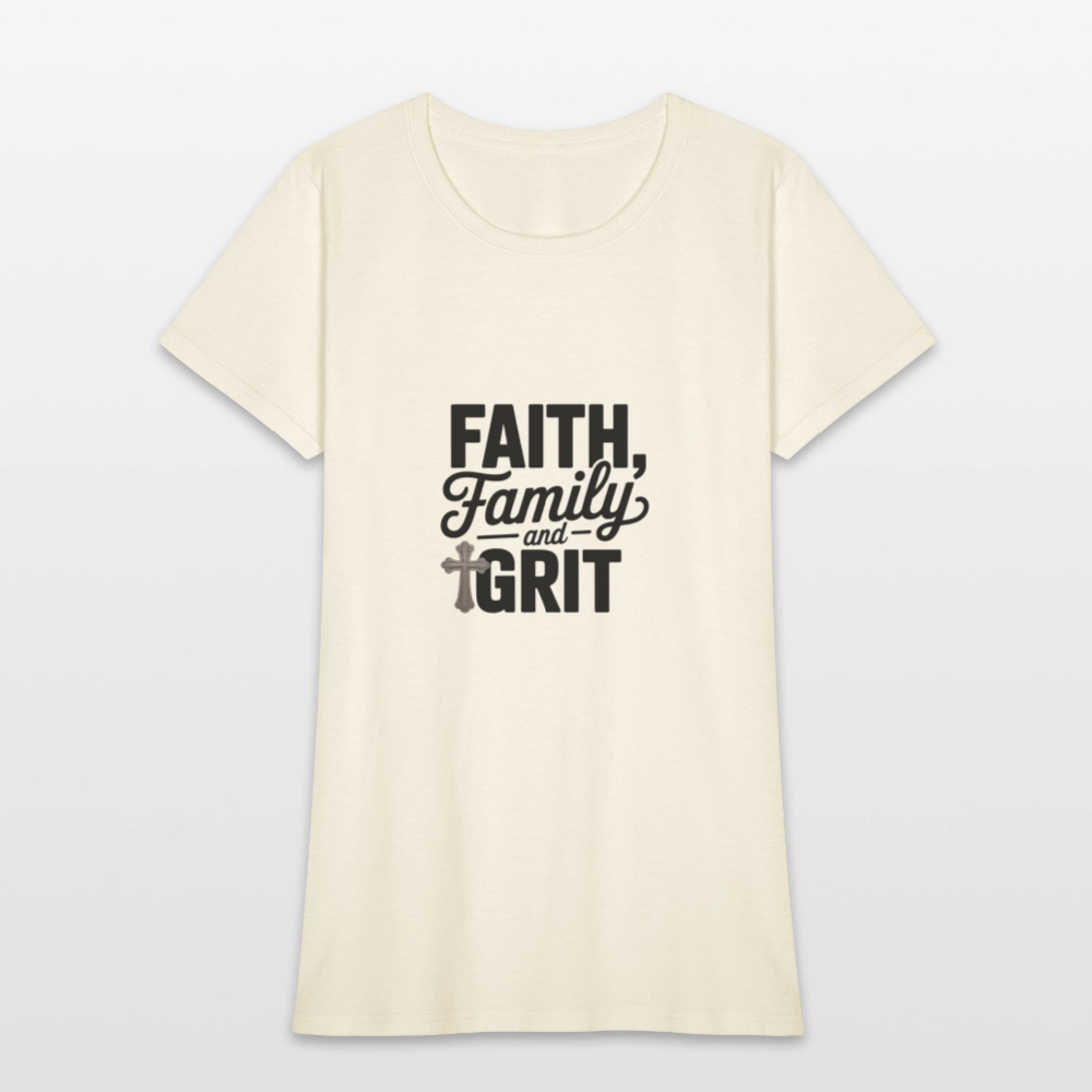 Faith and Family - Women's T-Shirt - off white
