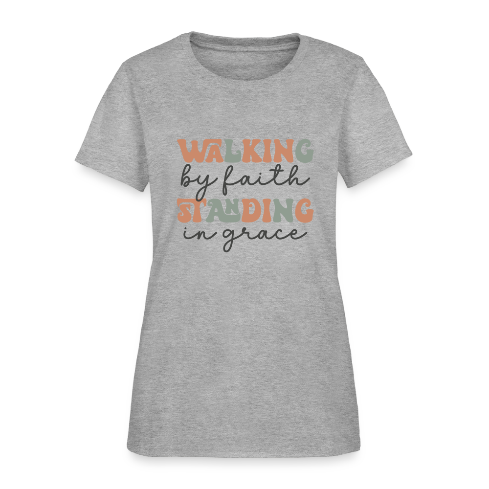 Walk by Faith - Women's T-Shirt - heather gray