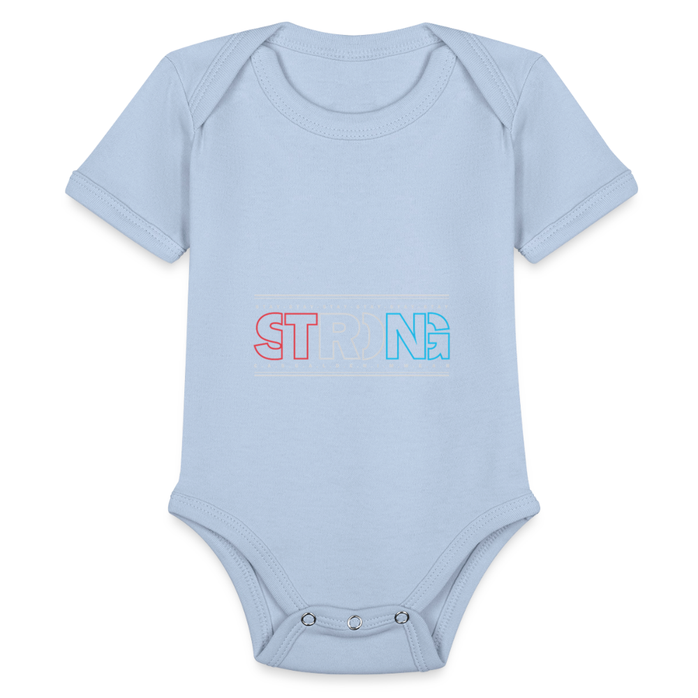 Stay Strong - Short Sleeve Baby Onesie - sky