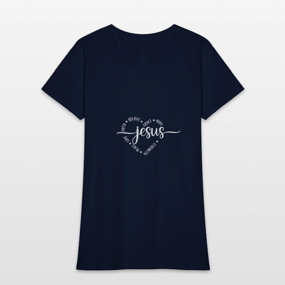 Jesus Heart - Women's T-Shirt - navy