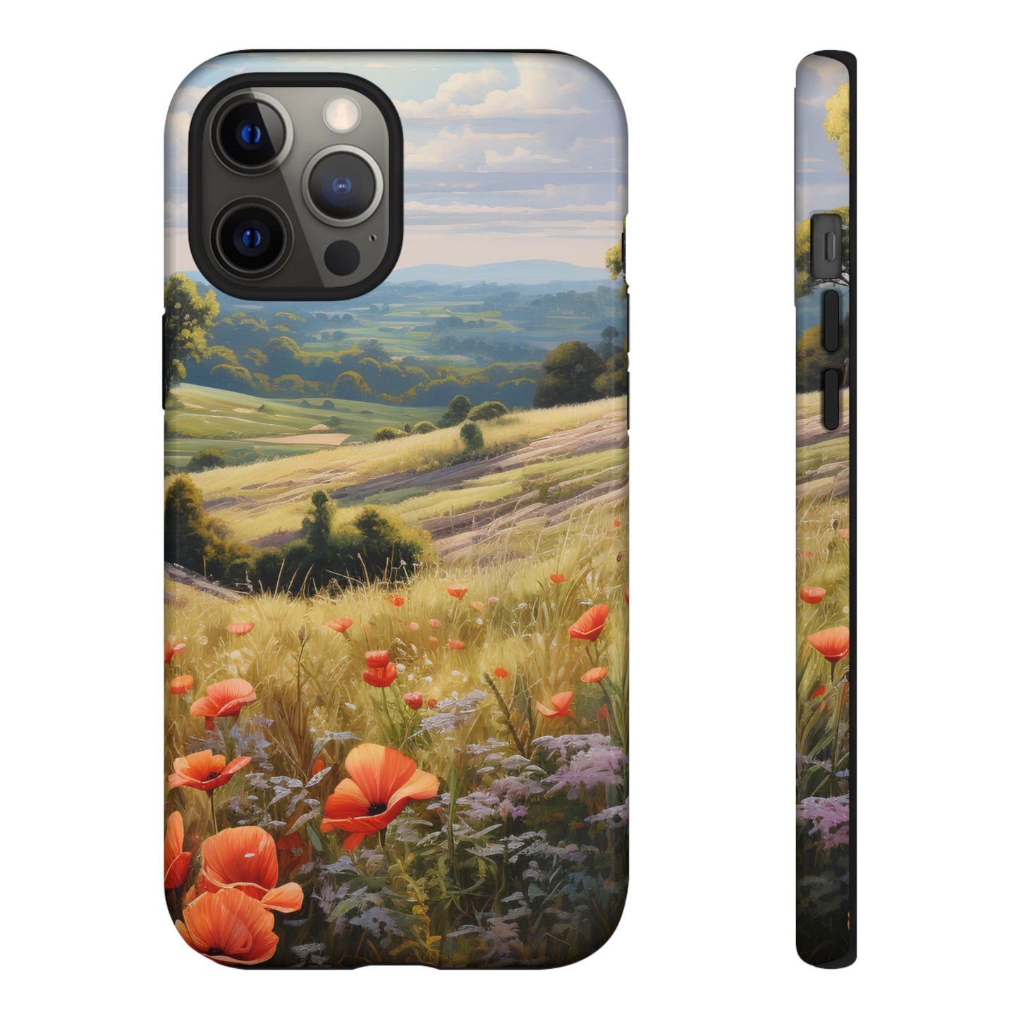Phone Case with Beautiful Poppy Field Design