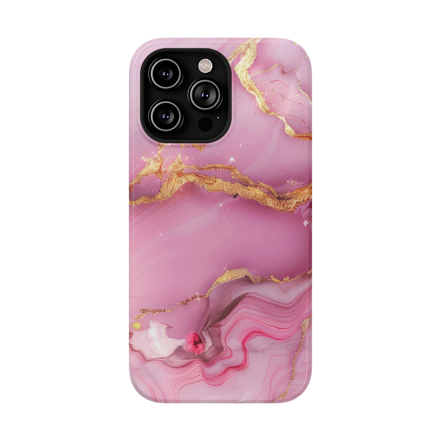 Elegant Marble Phone Case - Pink & Gold