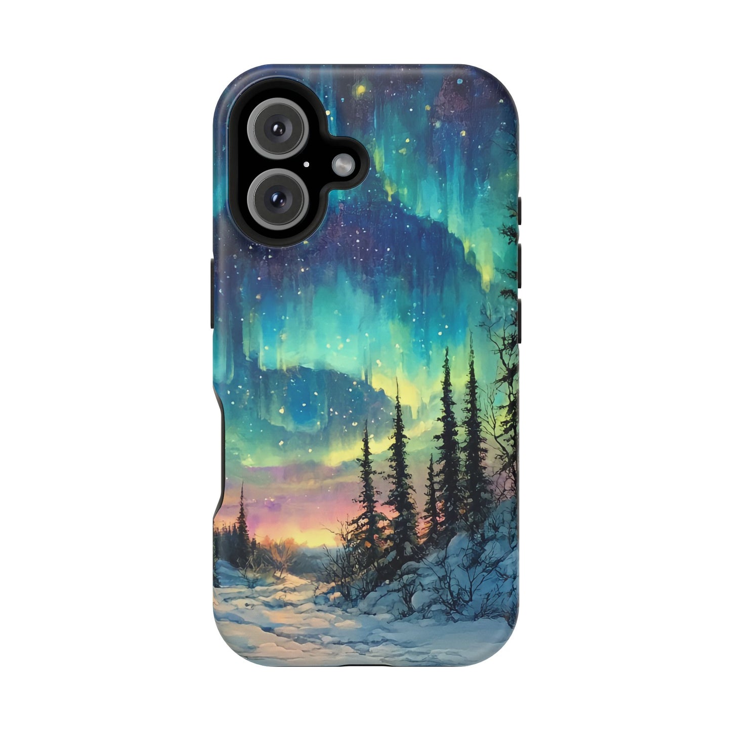 Aurora Borealis Impact-Resistant Phone Case - Durable Protection with Stunning Northern Lights Design