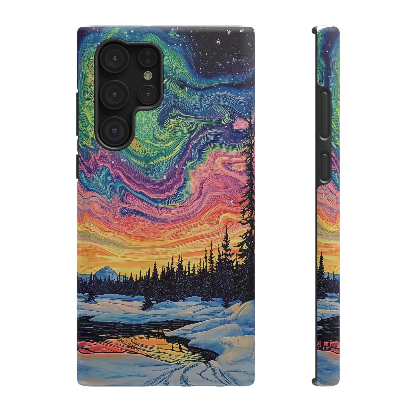 Nature-Inspired Impact-Resistant Phone Case - Vibrant Galaxy Sky Design