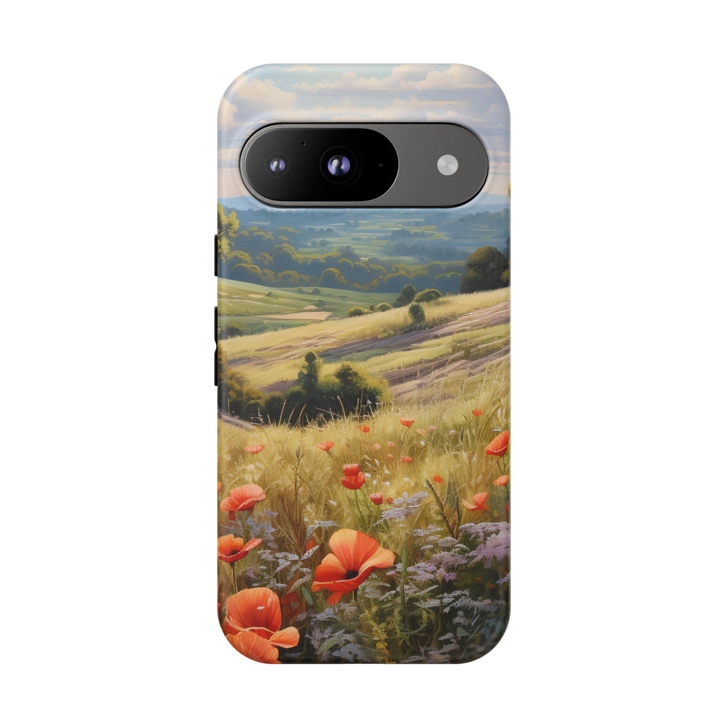 Phone Case with Beautiful Poppy Field Design