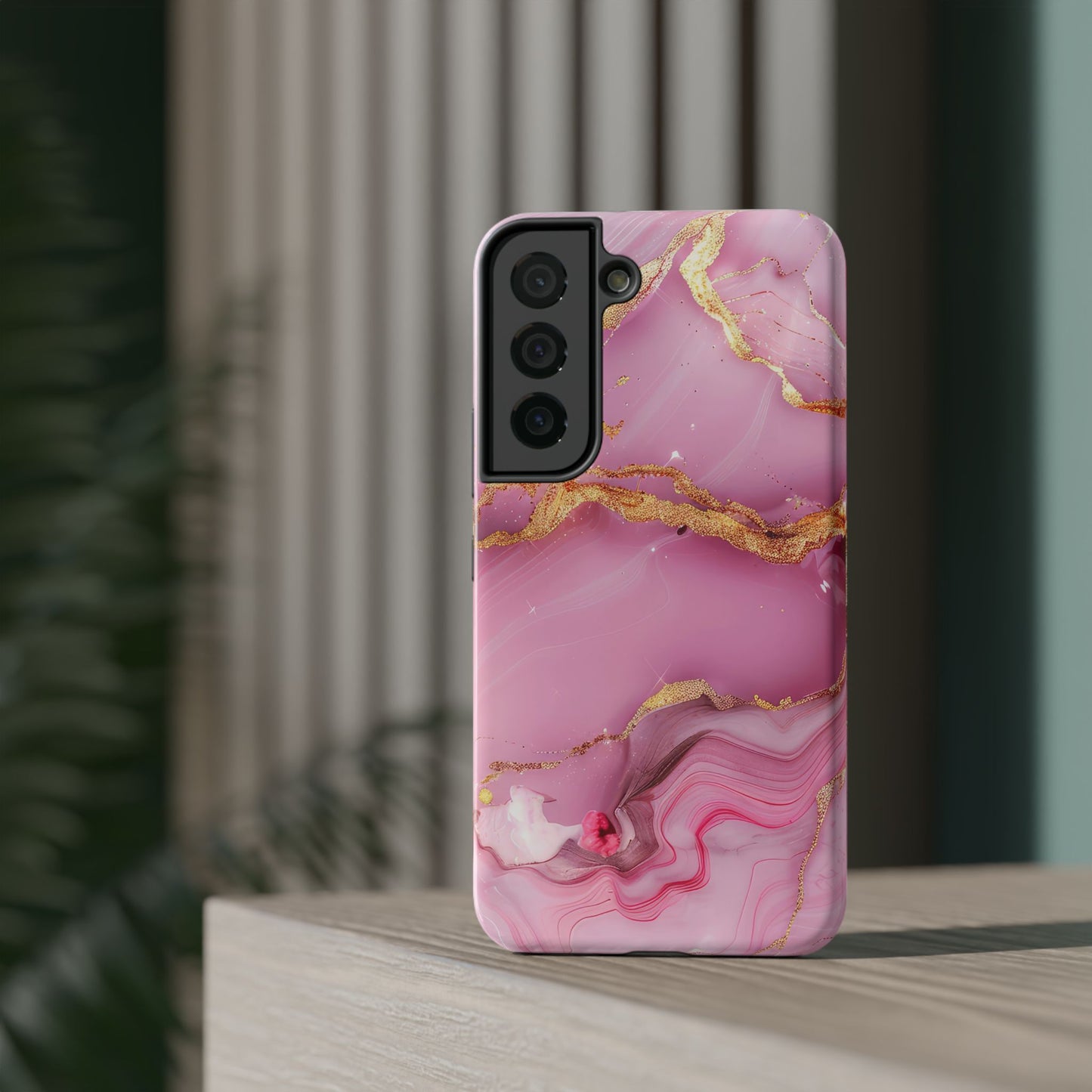 Elegant Marble Phone Case - Pink & Gold