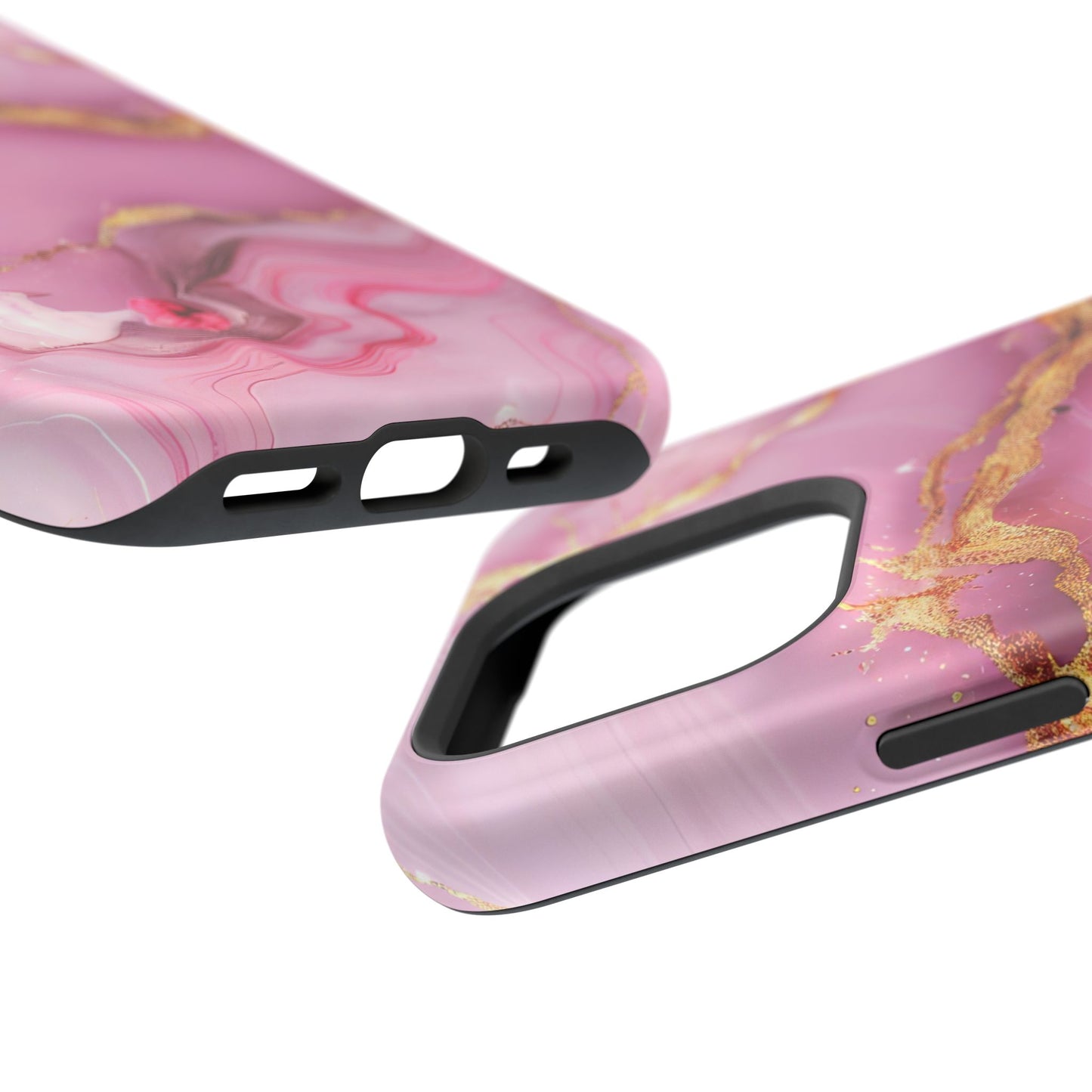 Elegant Marble Phone Case - Pink & Gold