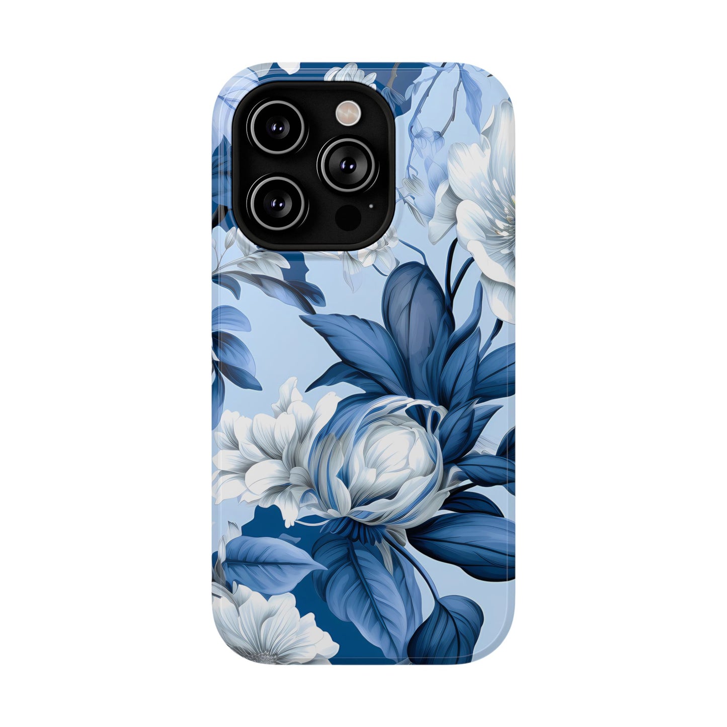 Elegant Blue Floral Phone Case