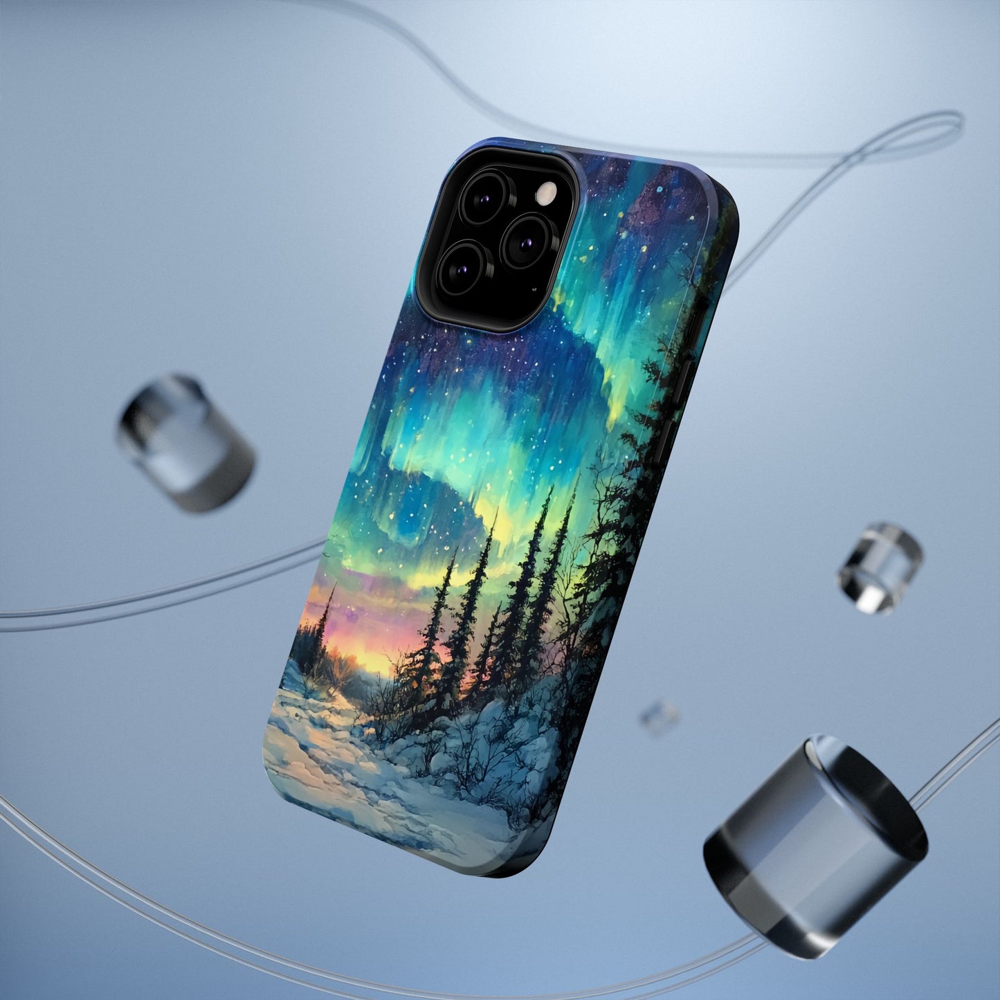 Aurora Borealis Impact-Resistant Phone Case - Durable Protection with Stunning Northern Lights Design